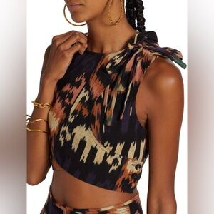 Ulla Johnson Nisha Ikat Handloomed Crop Top and pants altered to shorts